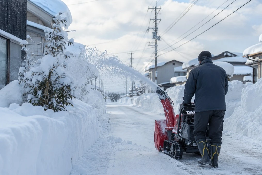 秋田県の除排雪団体設立助成事業費補助金を紹介する雪国のイメージ