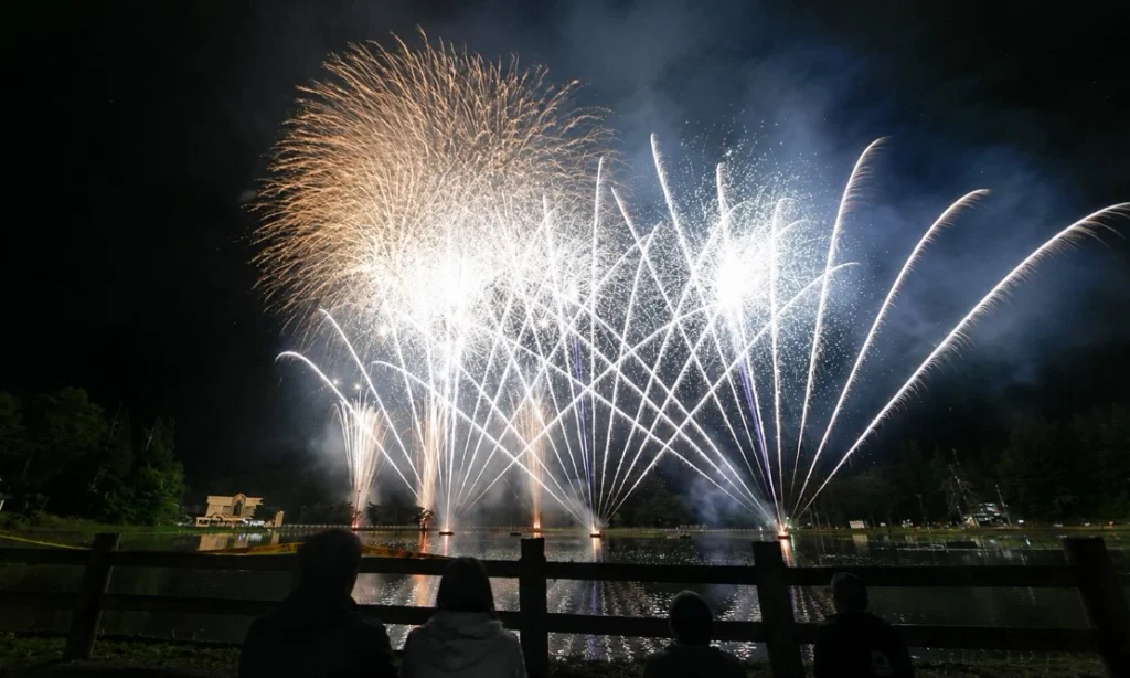 いものこまつりのフィナーレを飾る花火ショーのイメージ