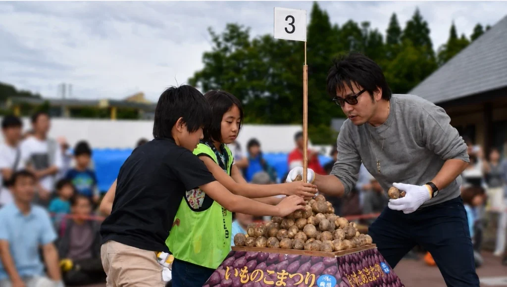 全国いものこピラミッド競技大会の様子