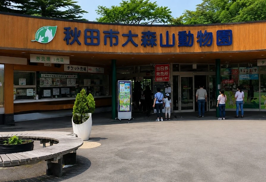 秋田市大森山動物園の入口