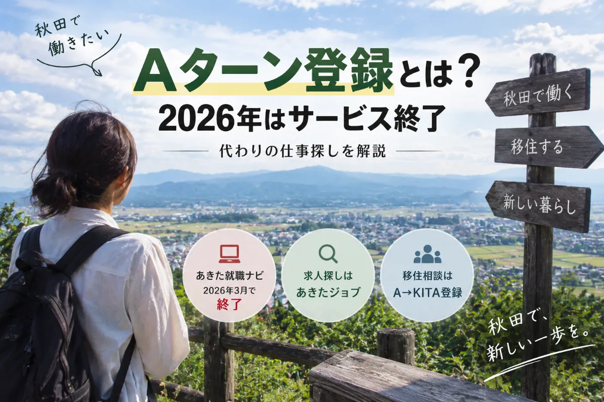 【秋田県】Aターン登録とは？2026年はサービス終了、代わりの仕事探しを解説
