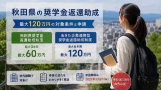 秋田県の奨学金返還助成2026｜最大120万円の対象条件と申請