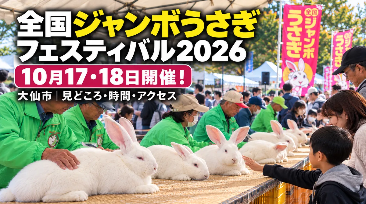 大仙市の全国ジャンボうさぎフェスティバル2026の日程と見どころを案内する画像