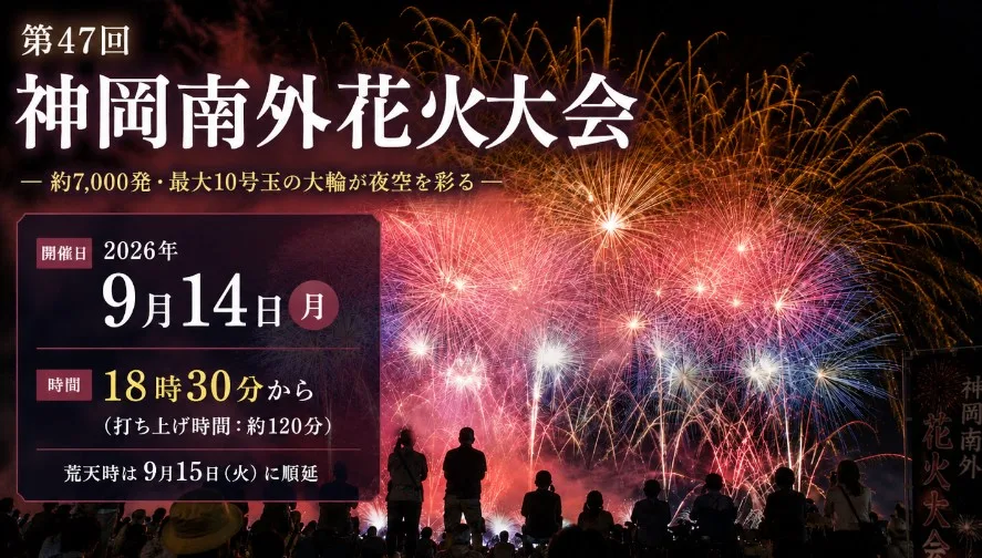 第47回神岡南外花火大会の開催日と花火を掲載した案内画像
