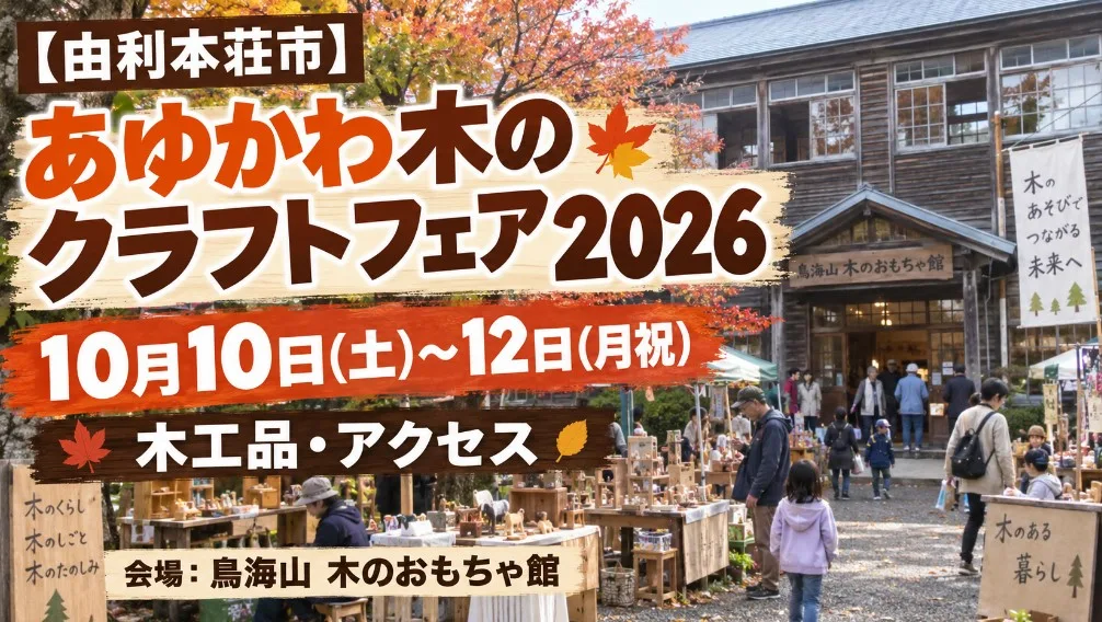 【由利本荘市】あゆかわ木のクラフトフェア2026｜日程・木工品・アクセス 