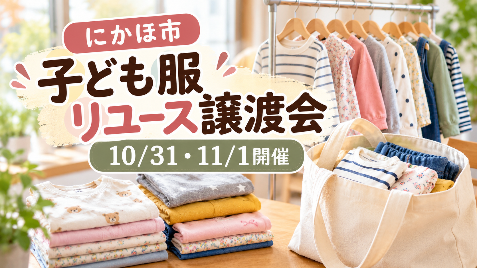 【にかほ市】子ども服リユース譲渡会2026｜開催日・会場・対象品